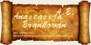 Anastasija Brankovan vizit kartica